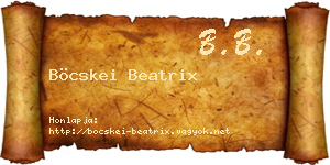 Böcskei Beatrix névjegykártya
