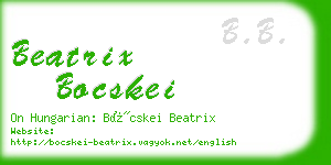 beatrix bocskei business card